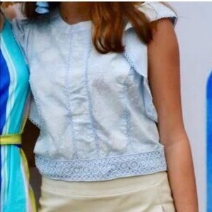 J. O. A. Blue and white top